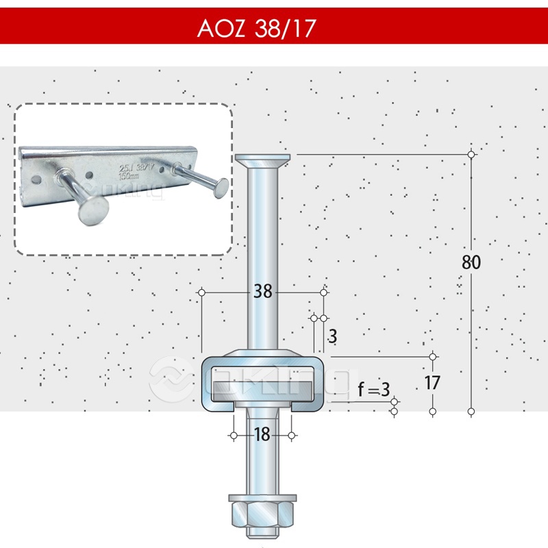 Anchor Channels  38*17Galvanized Cold Rolled Cast in Channel