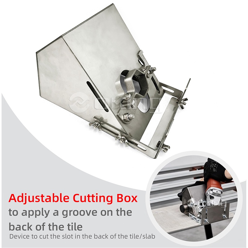 AZ Adjustable cutting box to apply a groove on the back of the tile 