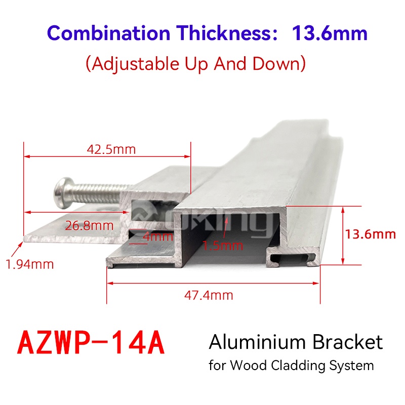 AZWP-14A Adjustable Wood Veneer Panel Hanger Wall Panel Integrated System