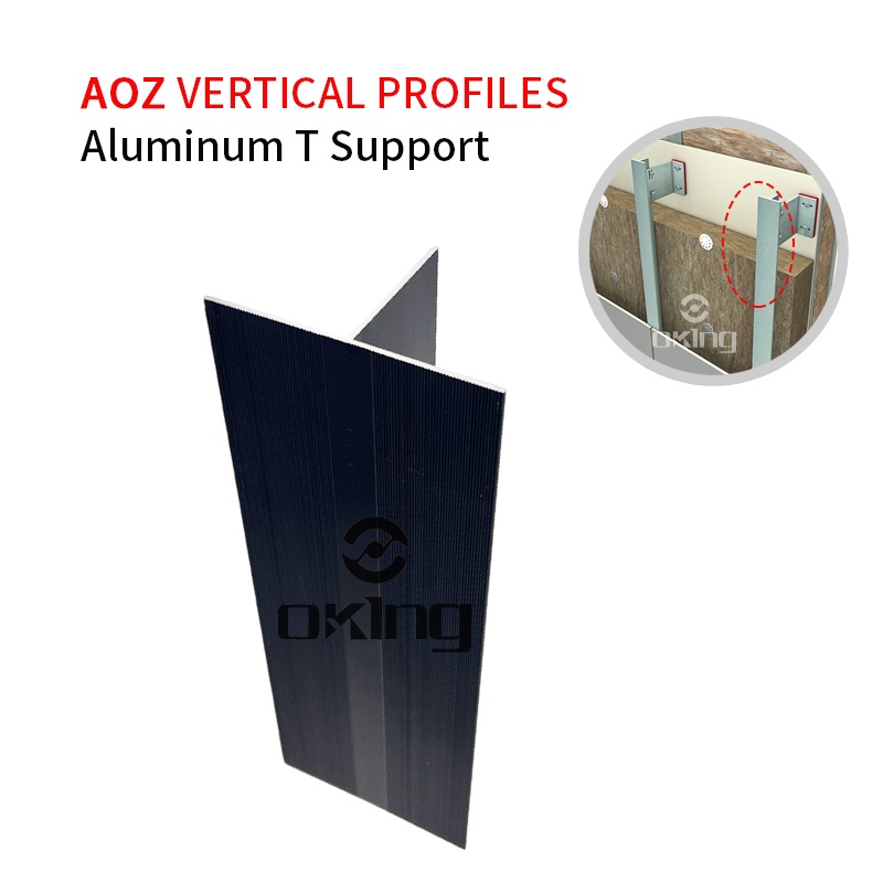 AOZ Aluminum T Support Holding Tracks For Facade Wall