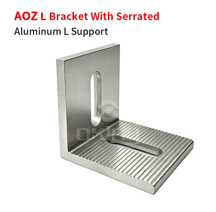 AOZ  Aluminum L Bracket With Serrated Holding Tracks For Facade Wall