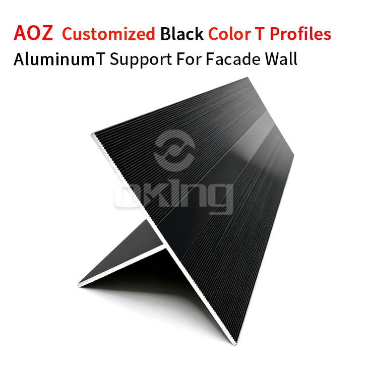 AOZ Customized Black Color T ProfilesAluminumT Support For Facade Wall