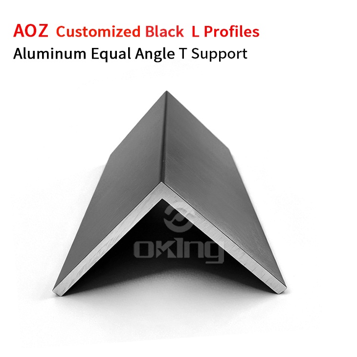 AOZ Customized Black L Profiles Aluminum Equal Angle L Support Holding Tracks For Facade Wall