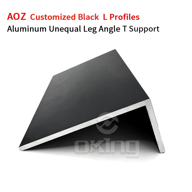 AOZ Customized Black L Profiles Aluminum Unequal Leg Angle L Support Holding Tracks For Facade Wall