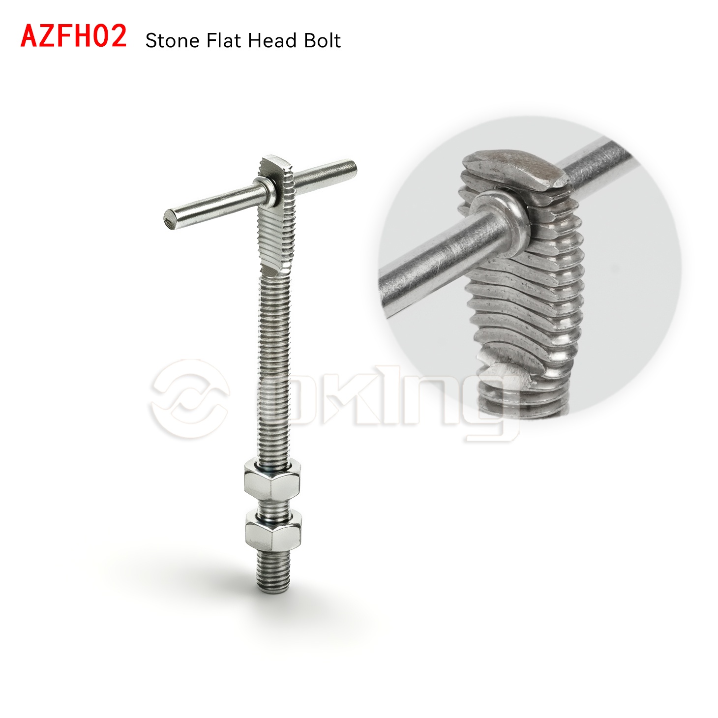 AZ Stainless Steel Fully Threaded Flat Head Anchor for Stone Curtain Wall Dry Hanging